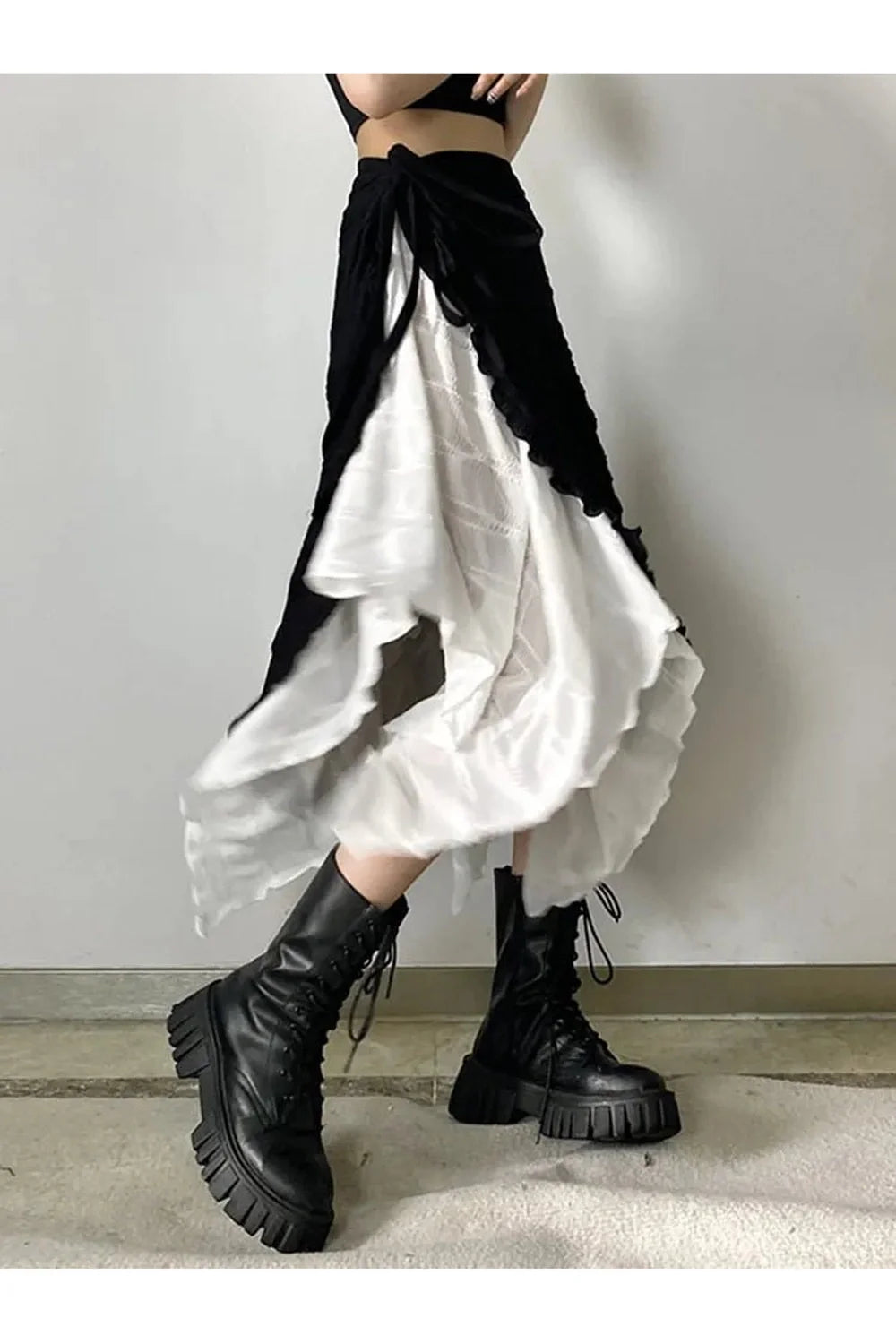 Harajuku Y2k Spliced Midi Skirts