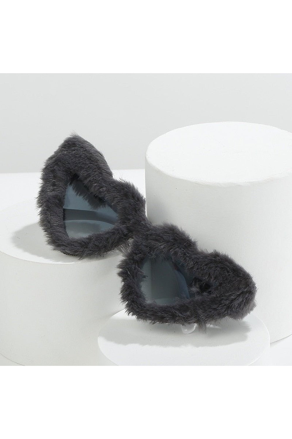 Heart-Shaped Plush Sunglasses