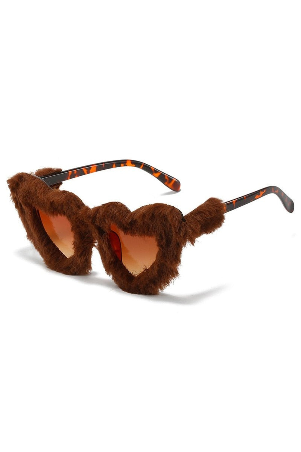 Heart-Shaped Plush Sunglasses