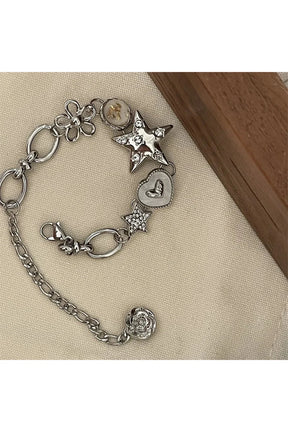 Heart Star Chain Bracelet Y2K Fairy Jewelry