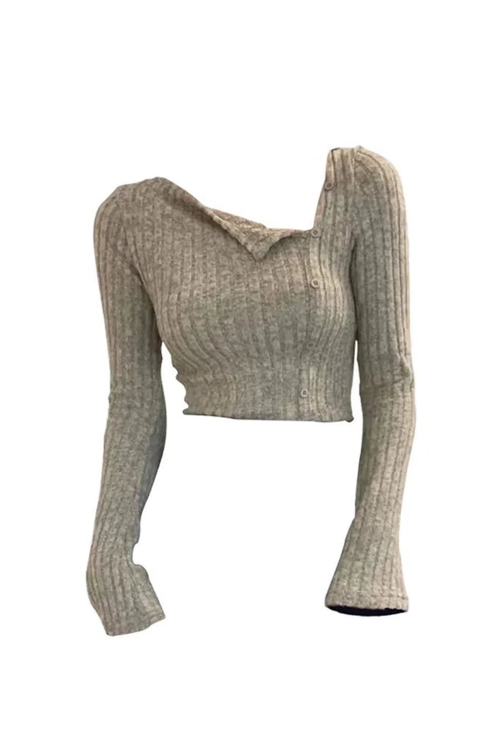 Cozy Heather Ribbed Sweater in Grey.