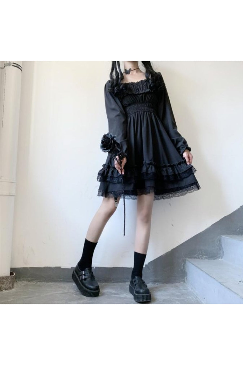 Gothic Dress with Long Sleeve, elegant and stylish.