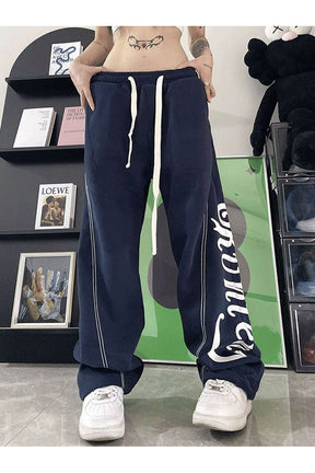 High Waist Letter Print Sweatpants