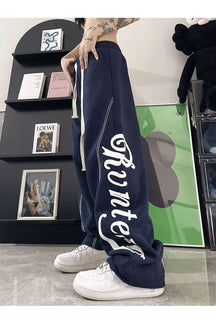 High Waist Letter Print Sweatpants