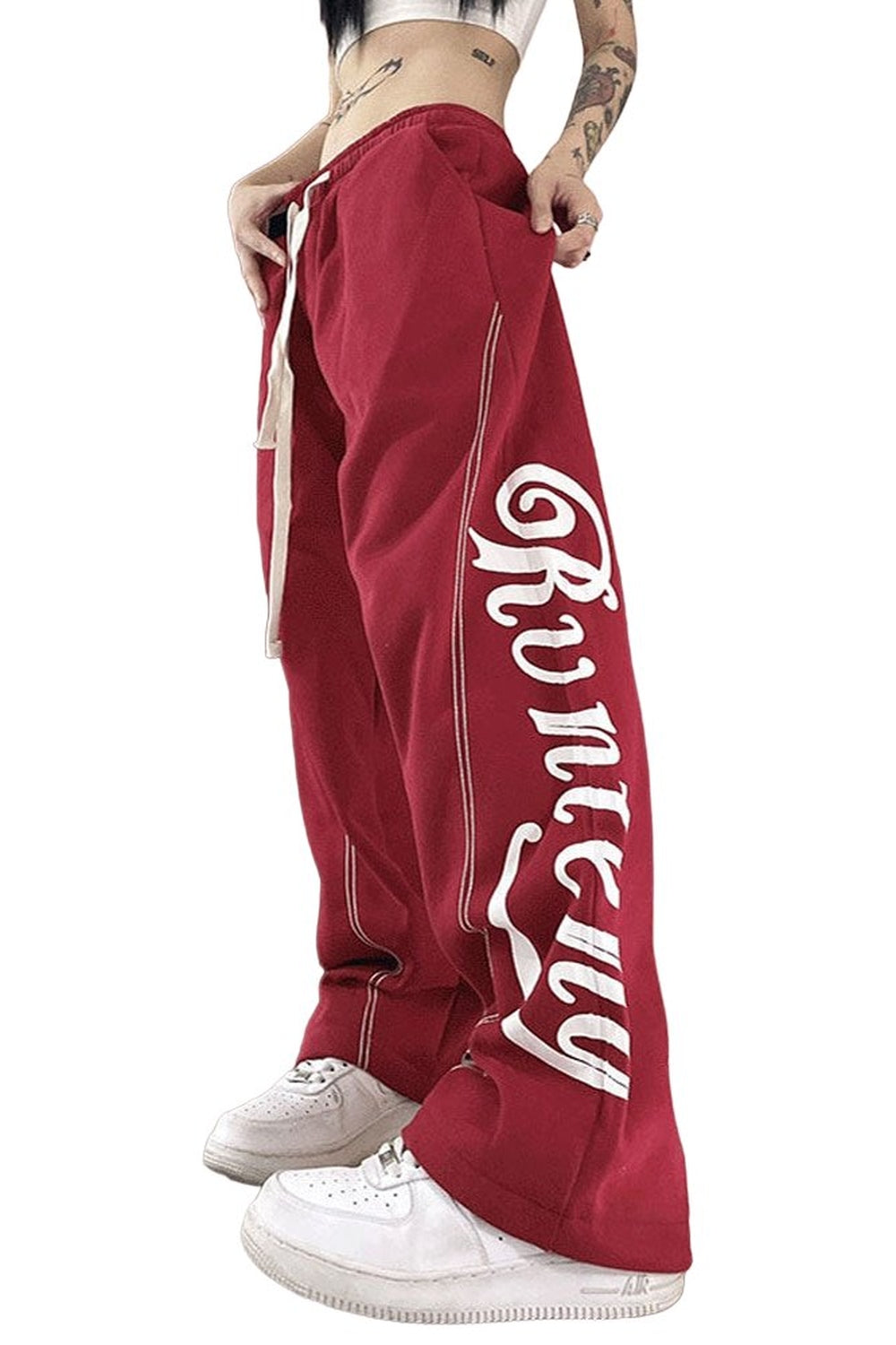 High Waist Letter Print Sweatpants