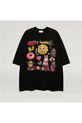 Black Hip Hop Cat T-shirt with W2247-black variant.