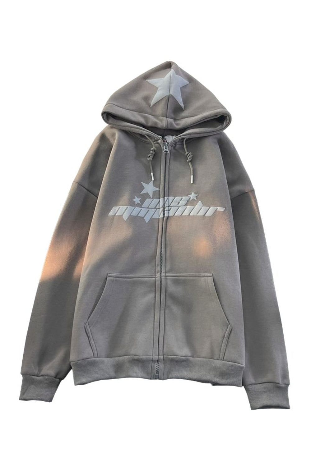 Fall Hip Hop Zipper Star Print Hoodie