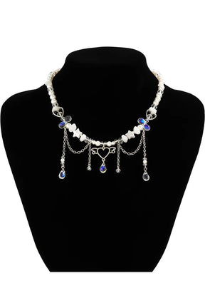 Imitation Pearl Crystal Necklace0