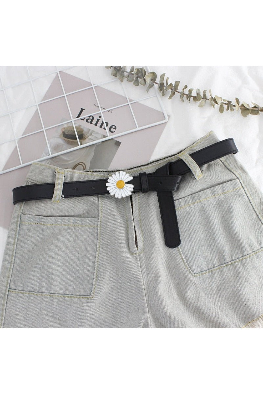 Indie Aesthetic Daisy Pu Belt