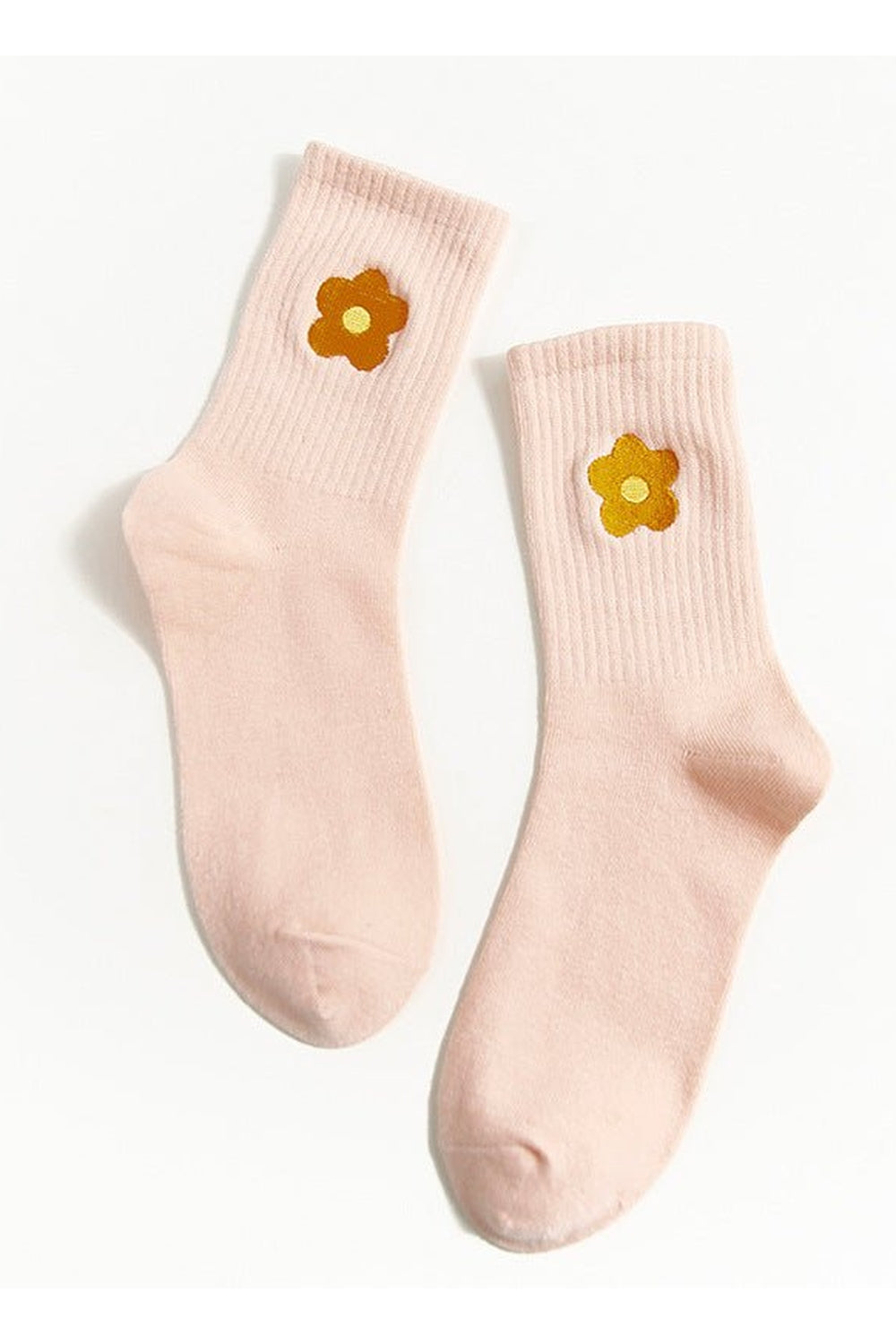 Stylish Indie Aesthetic Flower Embroider Socks, Variant 6