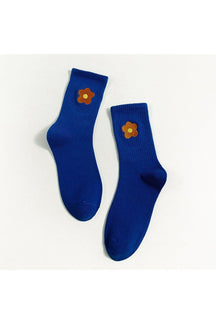 Indie Aesthetic Flower Embroider Cute Socks