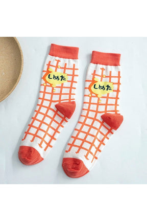 Indie Aesthetic Print Cotton Socks