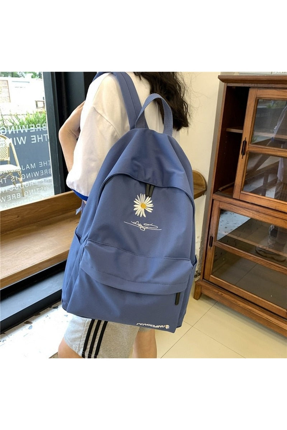 Indie Flower Embroidery Nylon backpack