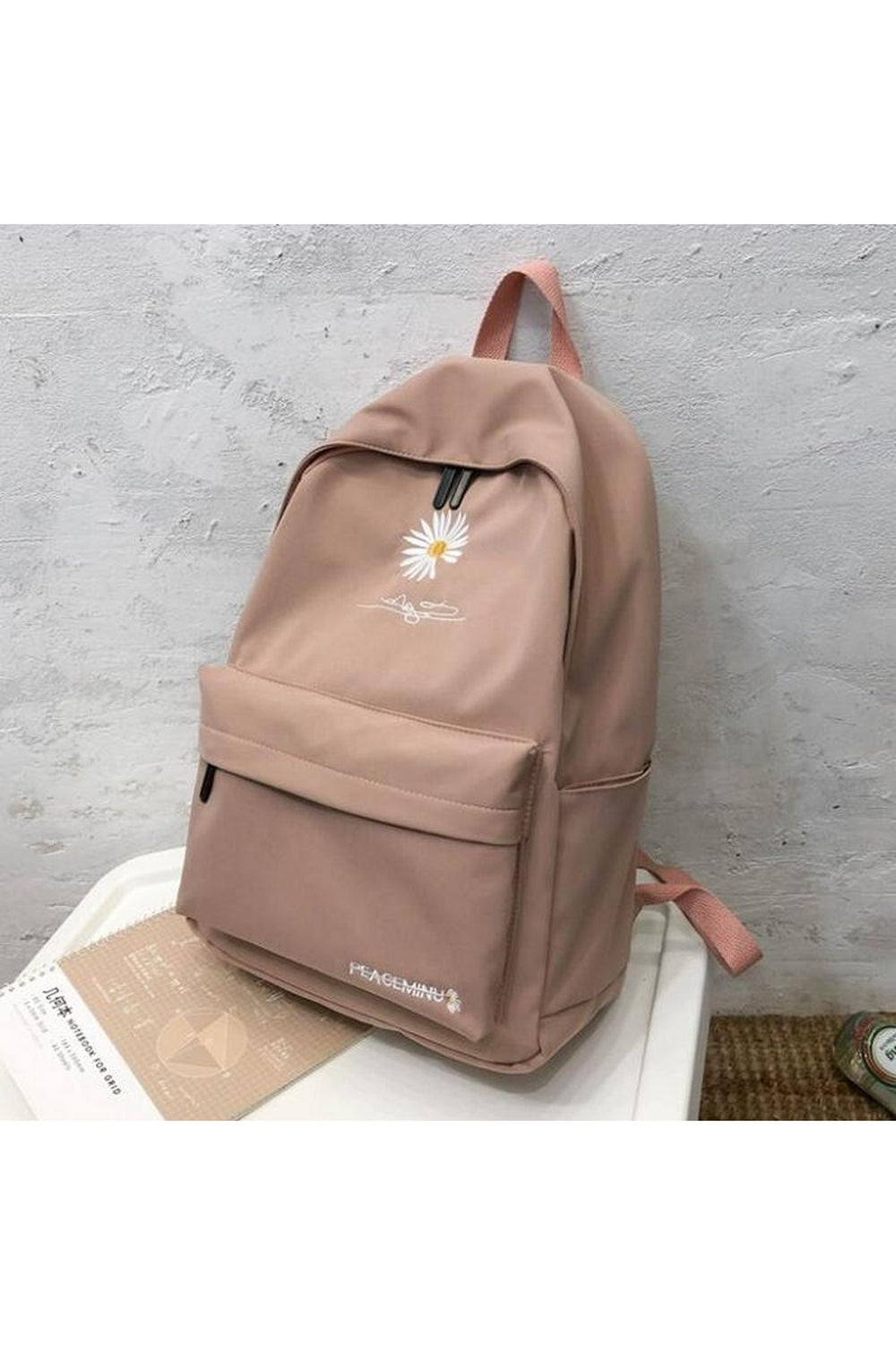 Indie Flower Embroidery Nylon backpack