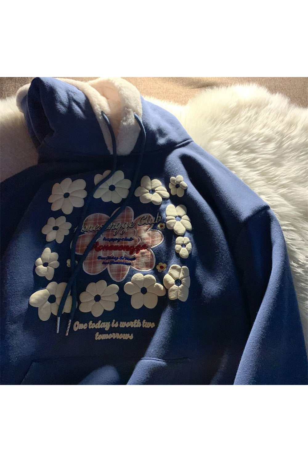 Fall Indie Flowers Embroidery Hoodie