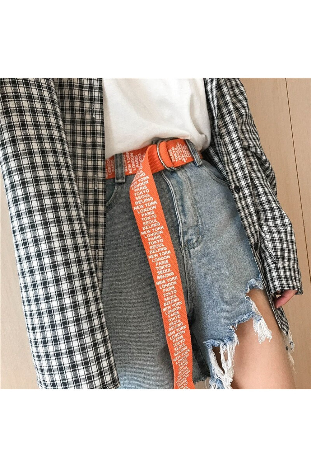 Indie Letter Printing Canvas Belt