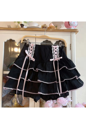 Black Kawaii Ball Gown Mini Skirt, charmingly elegant.