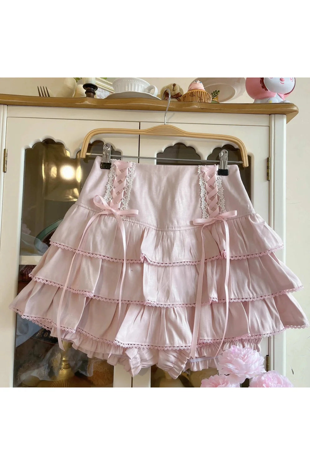 Pink Kawaii Ball Gown Mini Skirt with fluffiness.