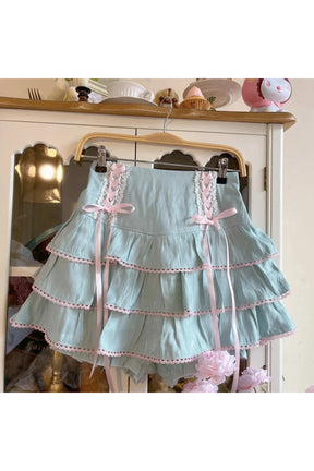 Blue kawaii ball gown mini skirt, adorable.