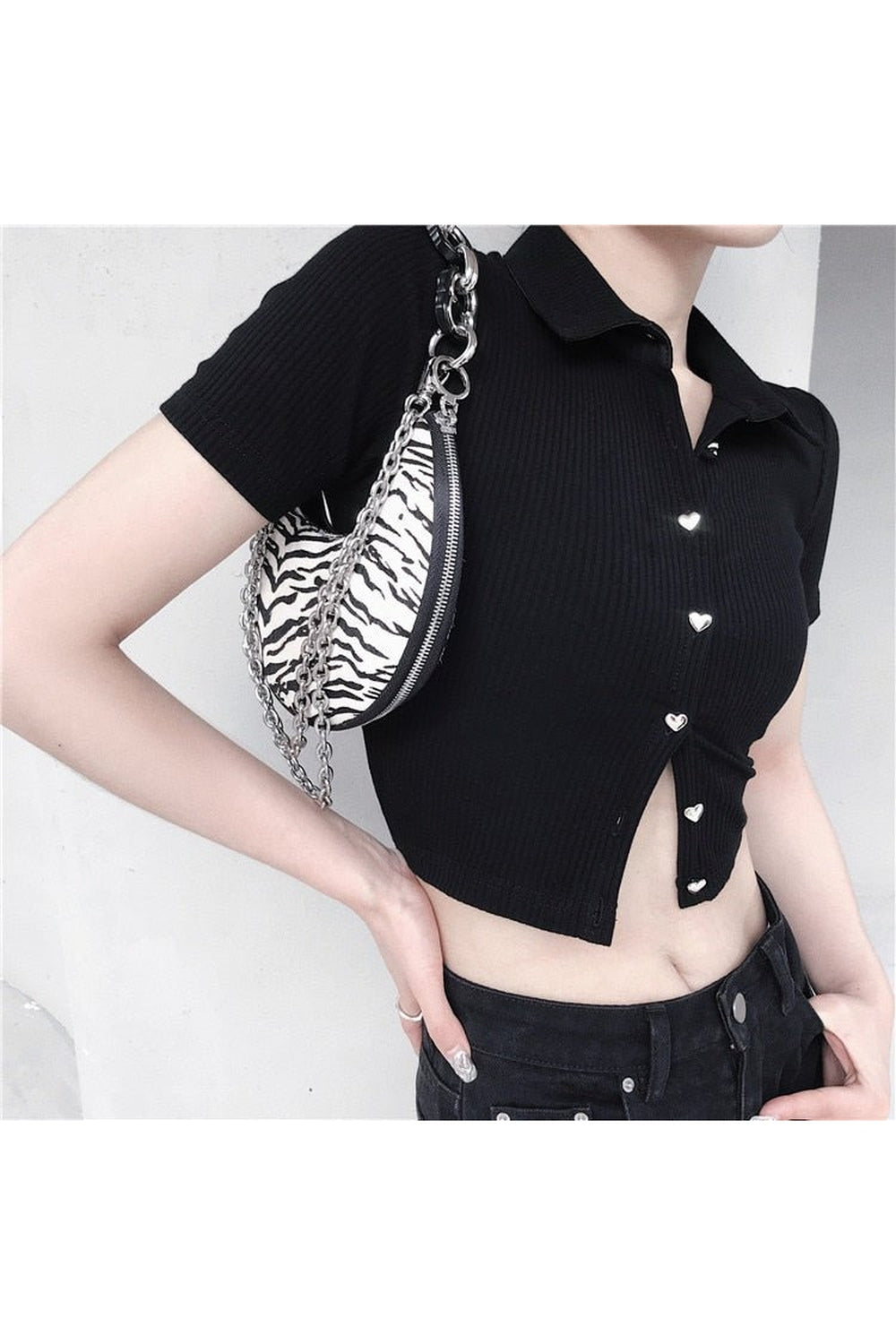 Kawaii Cute Goth Crop Top