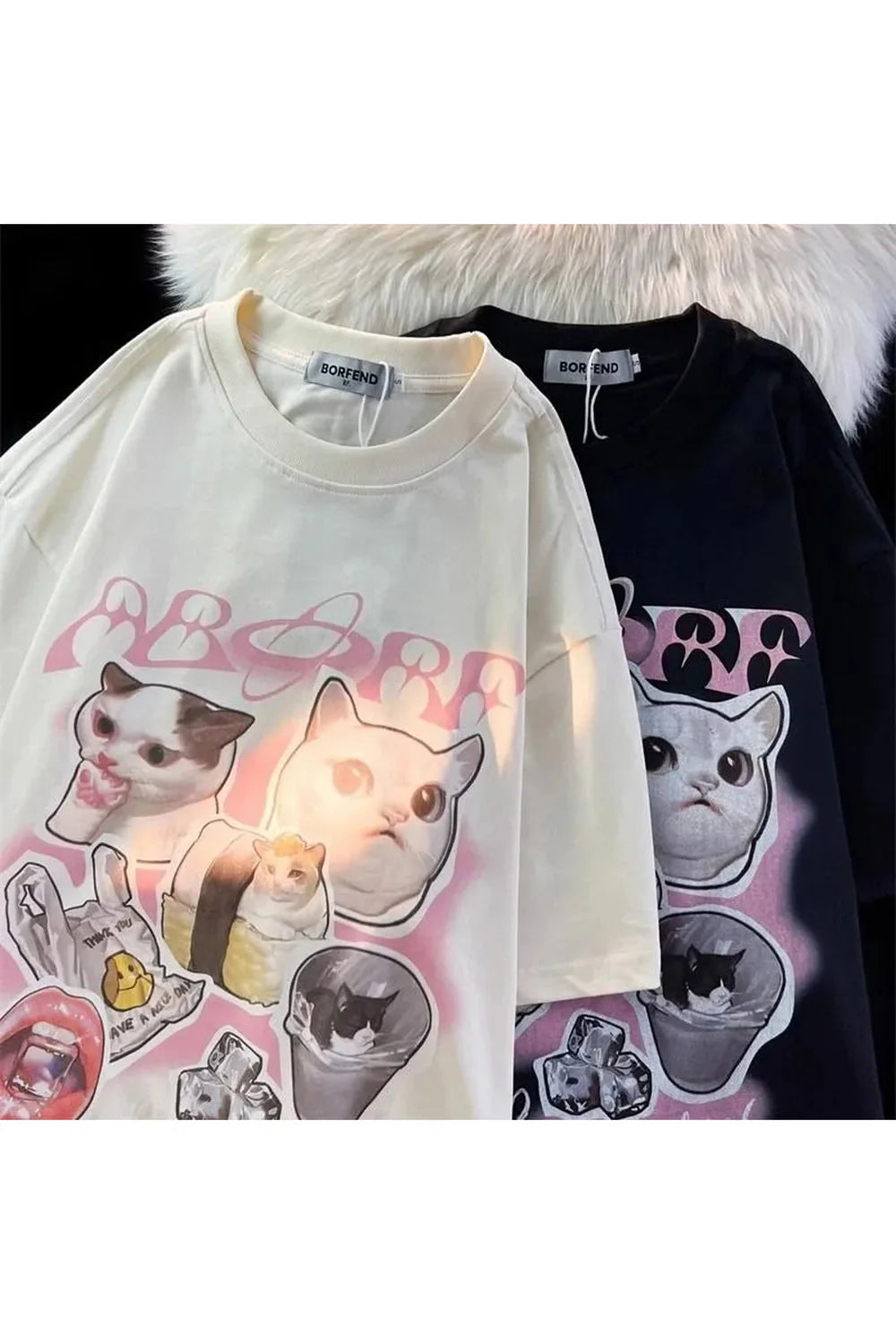 Adorable Kawaii Galaxy Cat T-Shirt in apricot.