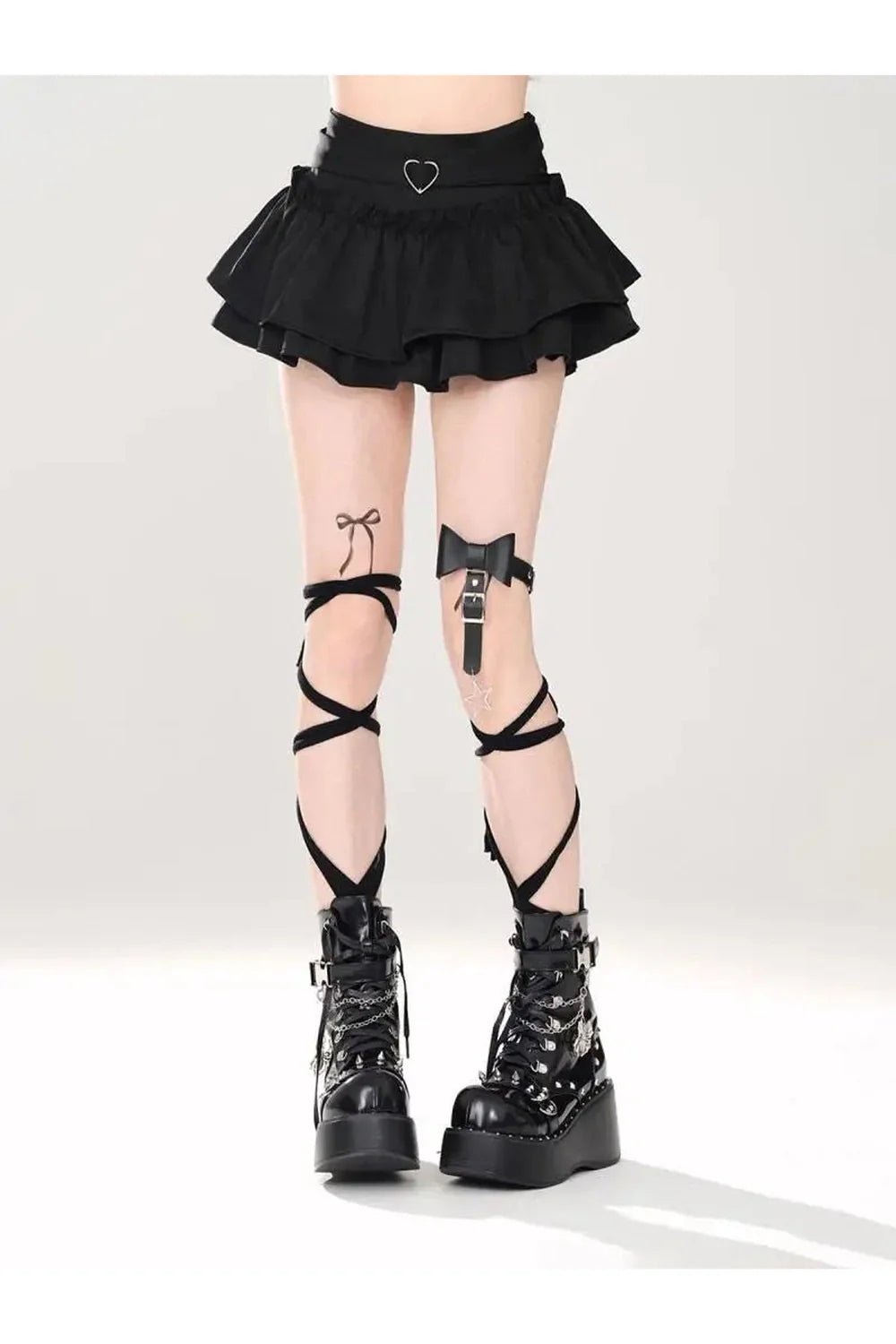 Stylish black Kawaii Japanese Mini Skirt.