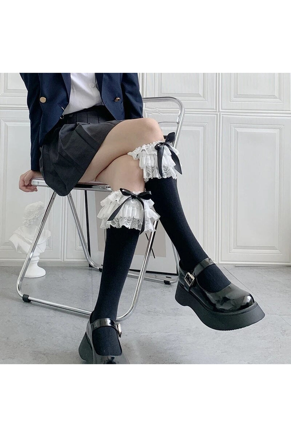 Kawaii Layered Bow Stockings