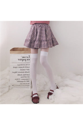 Cute Pink Kawaii Plaid ruffle mini skirt.