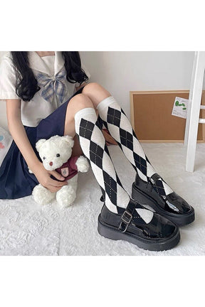 Kawaii Retro Cotton Knee High Socks