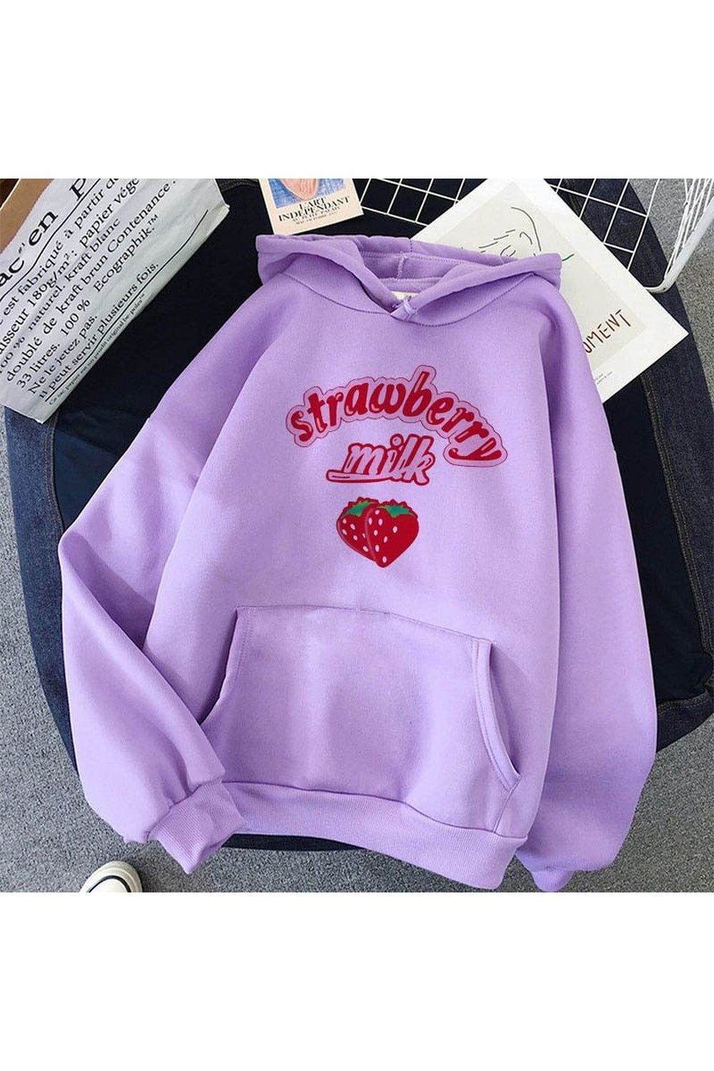 Fall Kawaii Strawberry Milk Hoodie