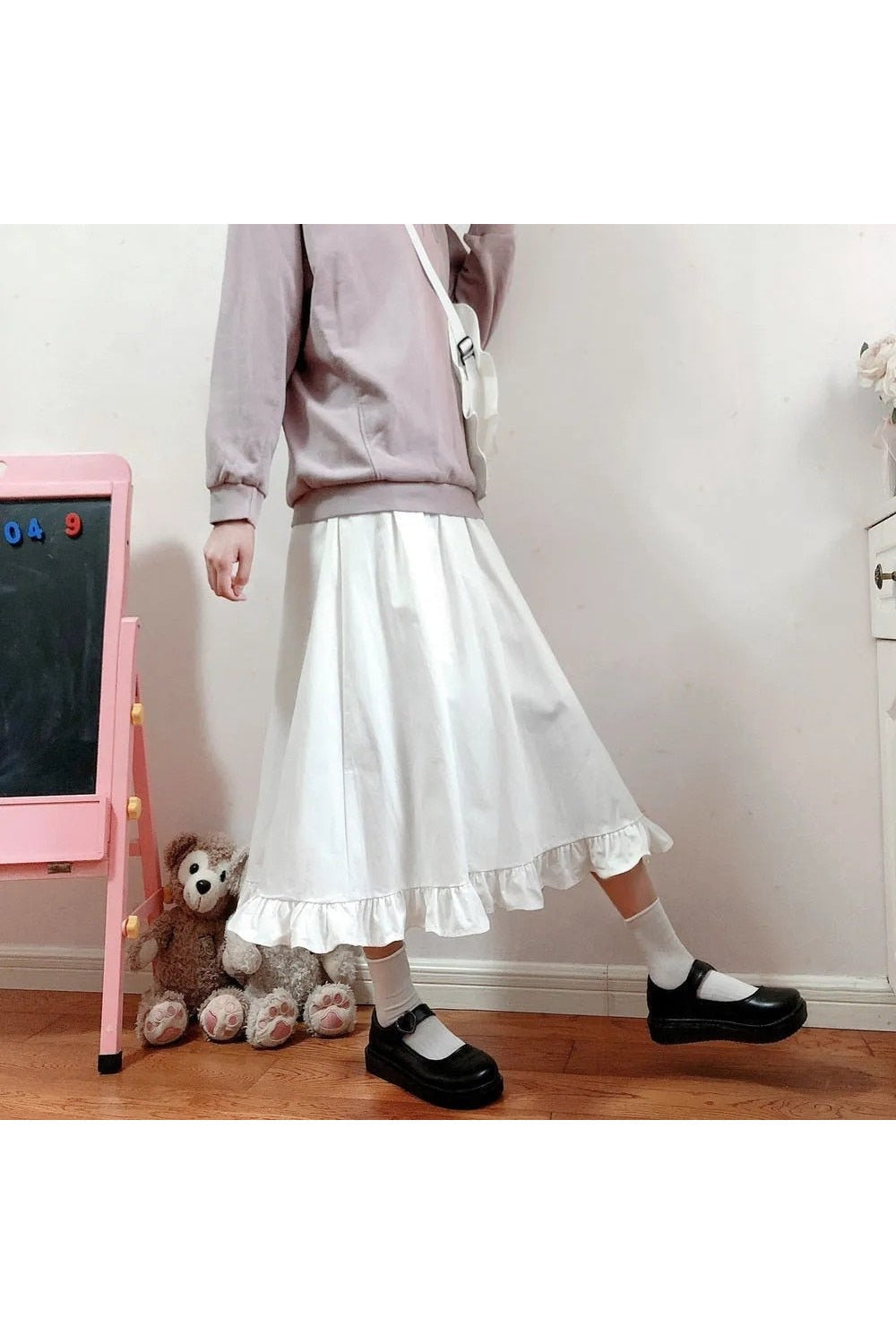 Kawaii White Long Skirt