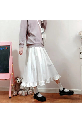 Kawaii White Long Skirt