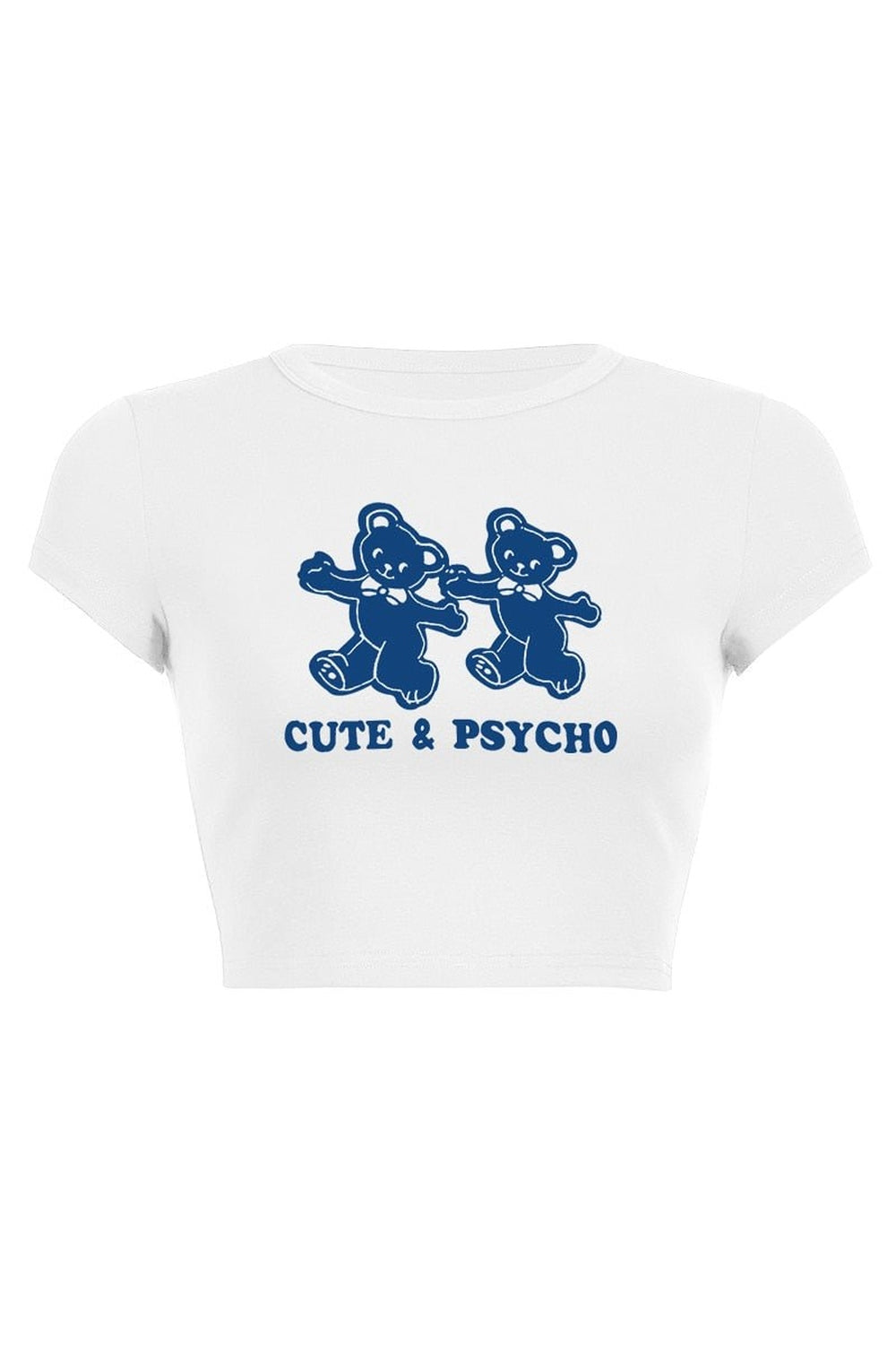 White Kidcore Bear Print Crop Top, adorable.