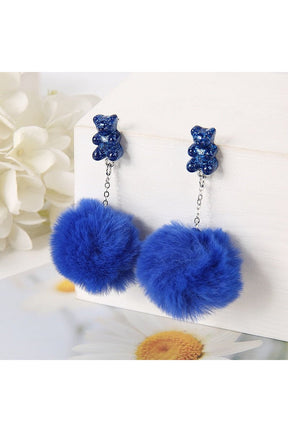 Adorable navy blue Kidcore Cute Earrings for kids.