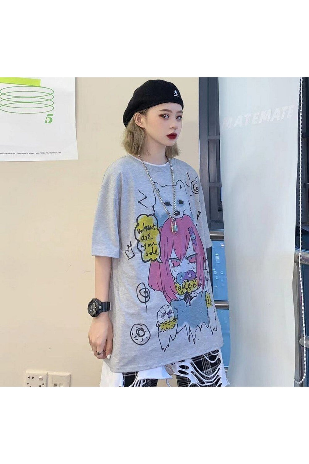 Vintage grey Kidcore Princess graphic tee for girls.