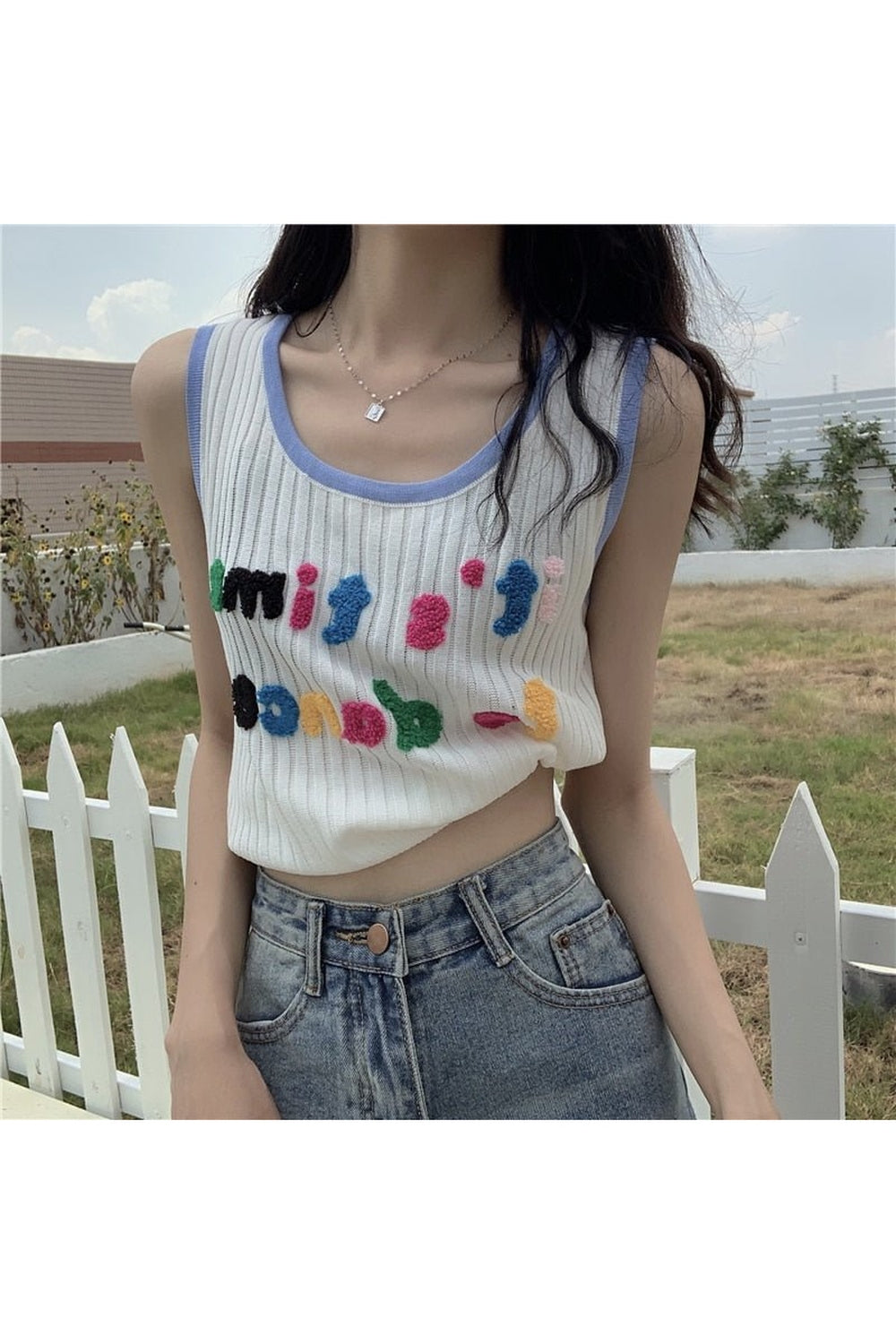 Kidcore Rainbow Crop Top "IT'S TIME TO DANCE"