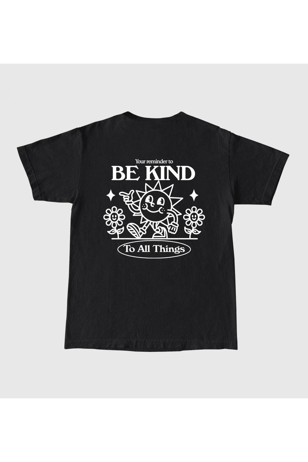 Black Kindness Slogan T-shirt with empowering message.