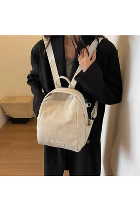 Korean Corduroy Mini Backpack