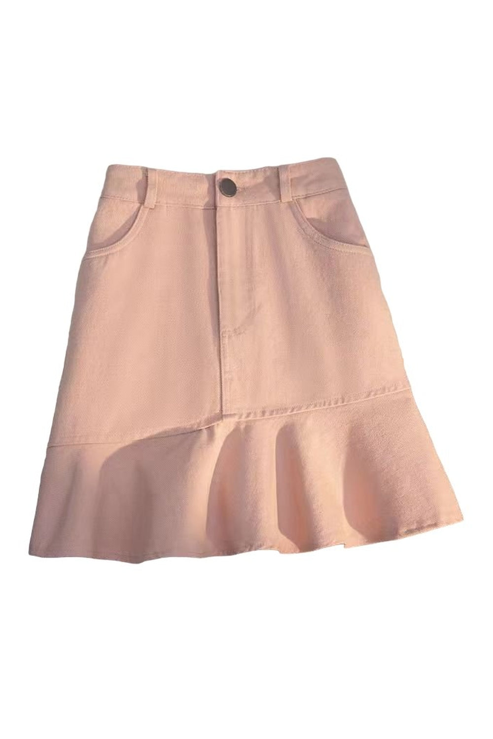 Stylish Korean Fashion Pink Denim Mini Skirt.