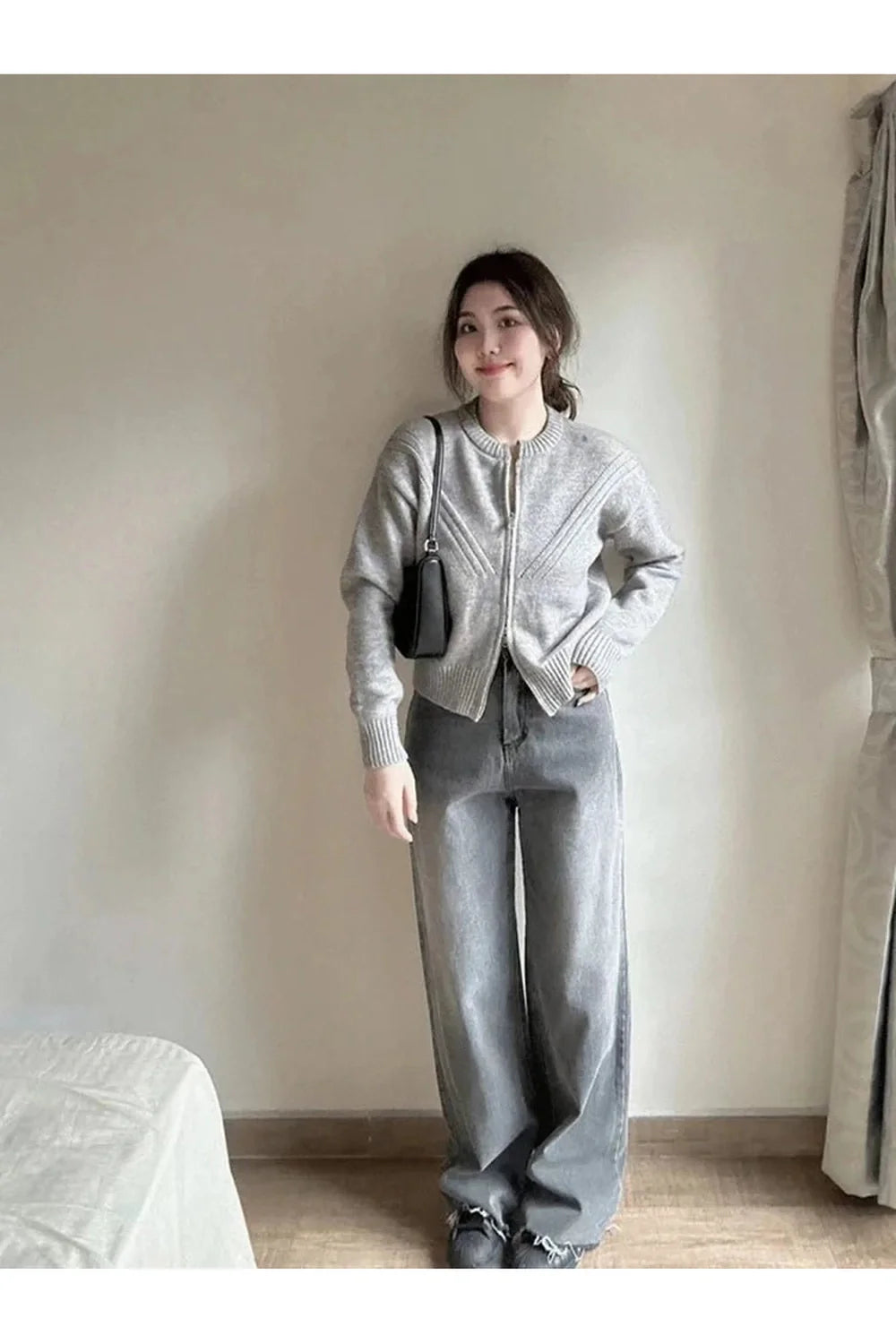 Fall Acubi Grey Knit Cardigan