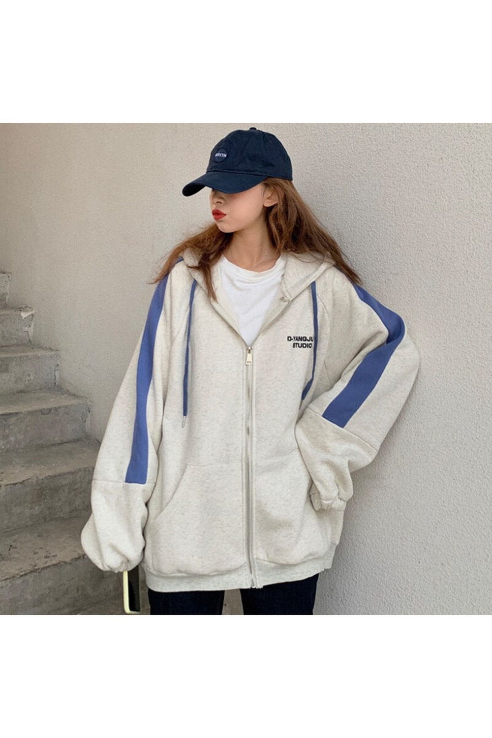 Fall Korean Oversized zip-up jacket