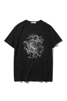 Edgy Korean Punk T-shirt in sleek Black design.