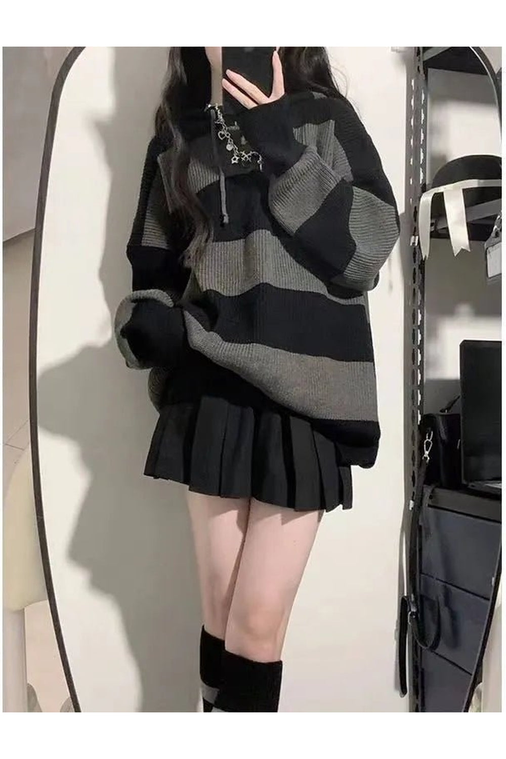 Fall Korean Stripe Knit Sweater