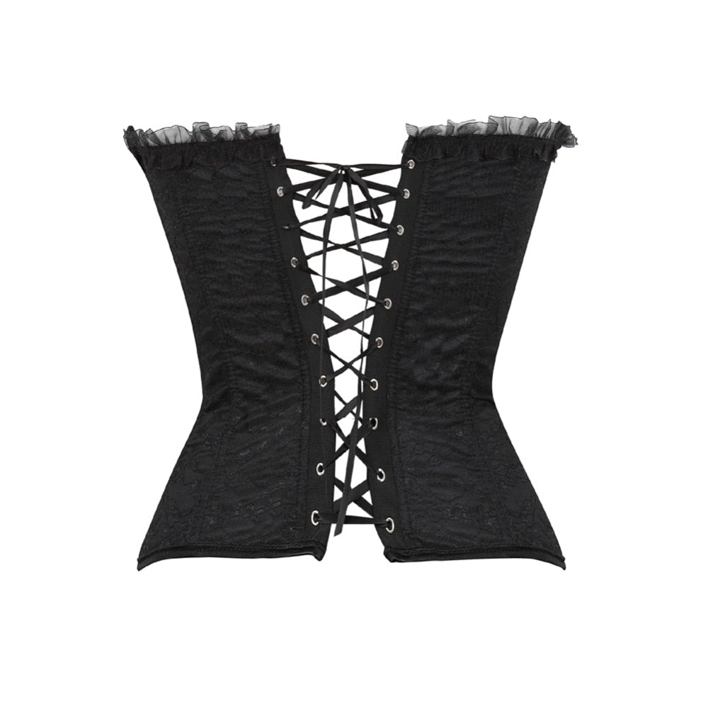 Winered Lace Cover Overbust Corset, elegant and stylish.