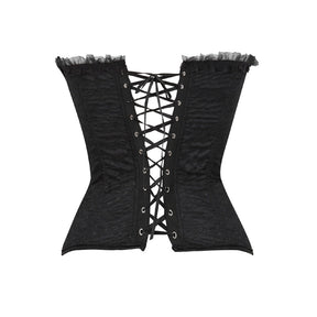 Winered Lace Cover Overbust Corset, elegant and stylish.