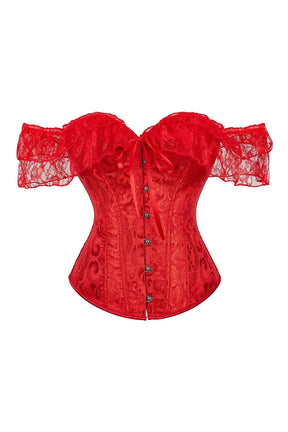 Red Lace Overbust Corset: seductive and elegant.