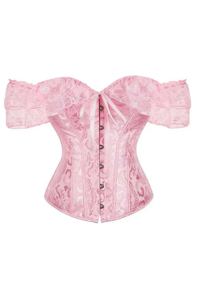 Pink Lace Overbust Corset: Elegant and alluring.