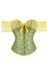 Elegant Green Lace Overbust Corset for fashionistas.