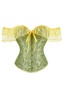 Elegant Green Lace Overbust Corset for fashionistas.