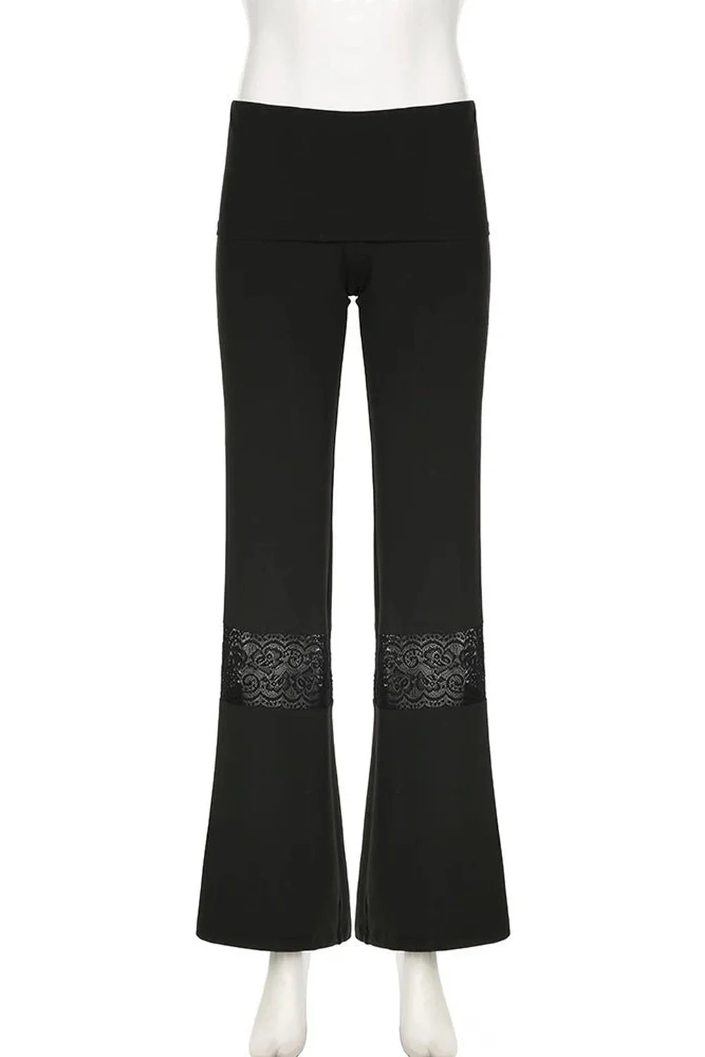 Lace Panel Flare Pants